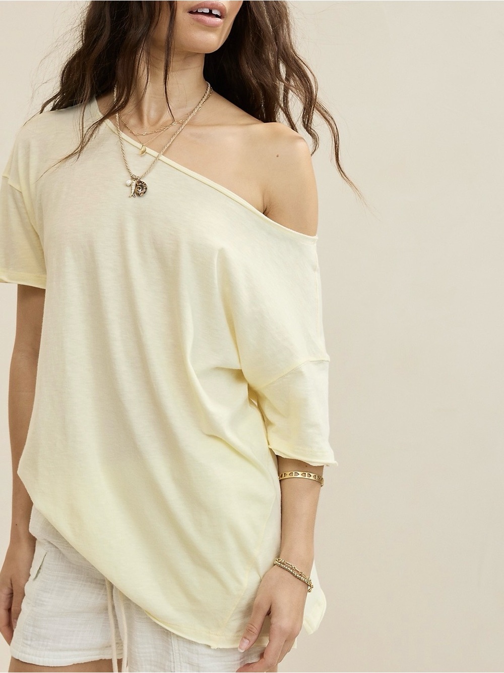 Aerie Off the shoulder Oversized Boyfriend t-shirt - Picture 3 of 6